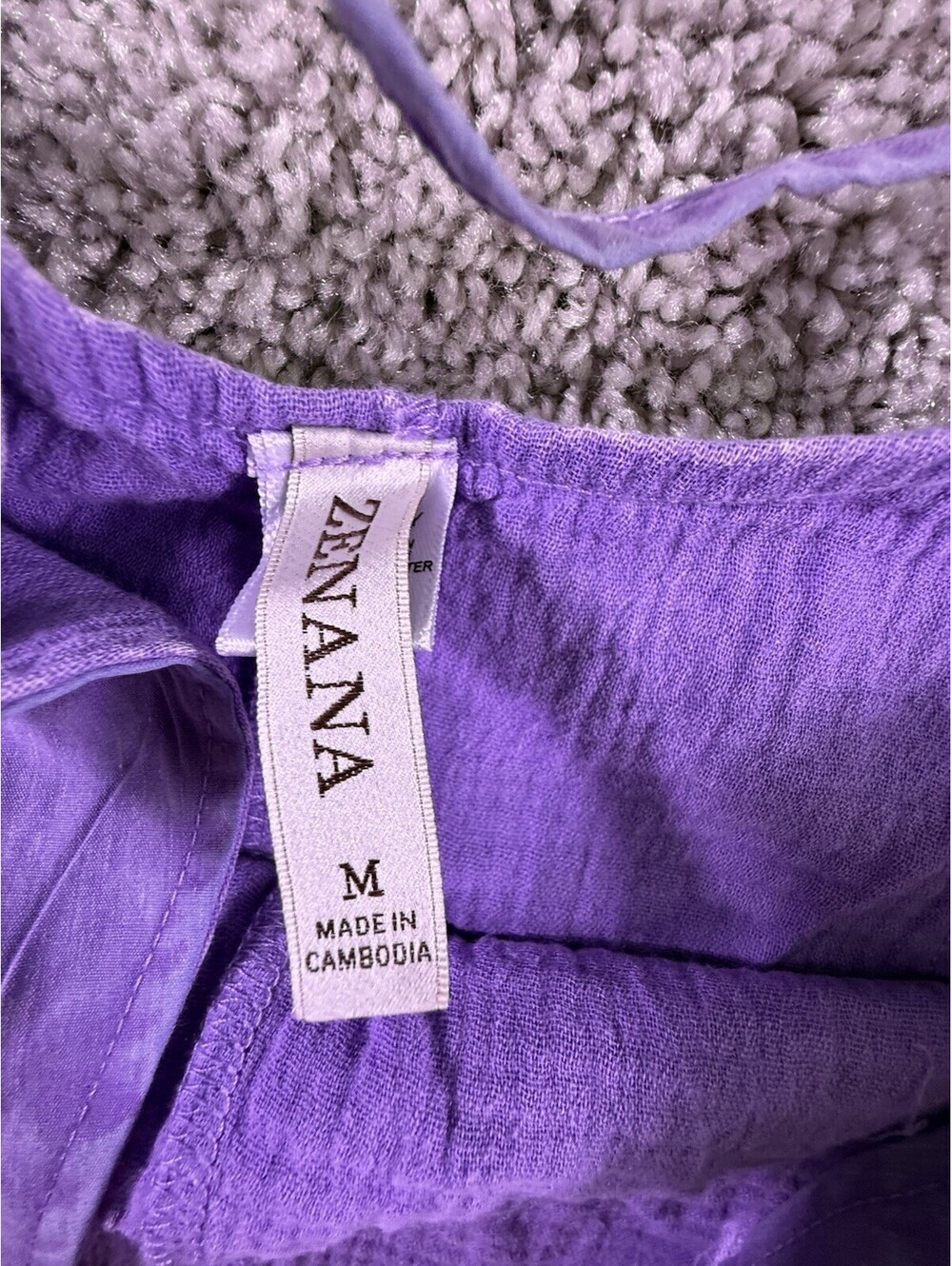 NWOT Zenana Jumpsuit Cotton Purple Size Medium Cropped - Picture 10 of 10